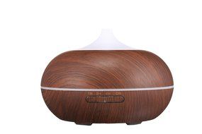 300ml Aroma Essential Oil Diffuser Humidifier, Wood Grain Ultrasonic Cool Mist Humidifier for Office Home Bedroom... N3