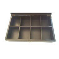 Serenity Tea Wooden and Leather Tea Box With 8 Equally Divided Compartments