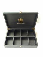 Serenity Tea Wooden and Leather Tea Box With 8 Equally Divided Compartments N2