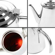 Stainless Steel 2 Liter Tea Kettle / Hinged Top Lid Hot Beverage Serving Pot - MyGift&reg; N7