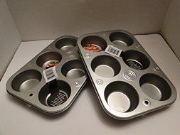 7 Piece Baking Bundle Set: 6 Cup Muffin/Cupcakes Pans Baking Cups Measuring Cups Spatula Timer Cheat Sheet N5