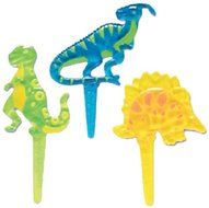 Oasis Supply Cupcake/Cake Decorating Dinosaur Puffy Picks, 2-1/2-Inch, Black, Set of 12