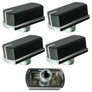 Belling Hob Oven Cooker Control Switch Knobs (Black / Silver, Pack of 5)
