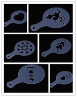 AIHOME Christmas Plastic Coffee Flowers Die Fancy Coffee Printing Template Model Milk Foam Spray Tool 8pcs for...