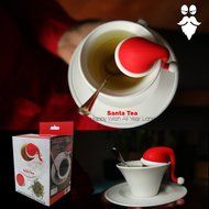 Mudra Loose Leaf Tea Infuser 2016 - Santa Hat Strainer with Steel Ball - Great Christmas Gift