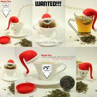 Mudra Loose Leaf Tea Infuser 2016 - Santa Hat Strainer with Steel Ball - Great Christmas Gift N2