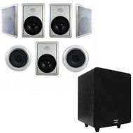 Acoustic Audio HT-87 In-Wall/Ceiling 7.1 Home Theater 8" Speakers and 6.5" Powered Sub HT-87-CS65B
