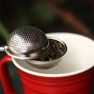 MAXGOODS Fine Metal Ball Push Tea Leaf Herbal Lock Infuser Teaspoon Strainer Spice Filter