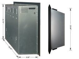 PuraFlame Western 26" Black Embedded Electric Firebox Fireplace Heater With Remote Control N2