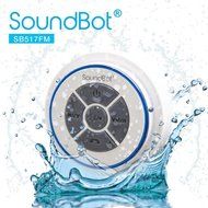 Waterproof FM Radio Bluetooth Wireless Shower Speaker BLU/WHT