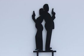 Meijiafei Bride And Groom Spy Cake with Gun Wedding Acrylic Decoration
