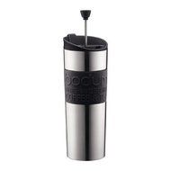 Bodum Stainless Steel 16-Ounce Vacuum Travel Press Coffee Maker with Purple Silicone Grip