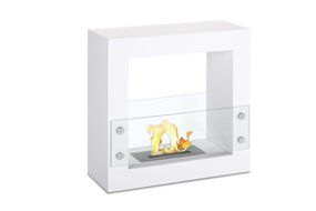 Ignis Tectum Mini White Freestanding Ventless Ethanol Fireplace N4