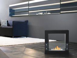 Ignis Tectum Mini White Freestanding Ventless Ethanol Fireplace N7