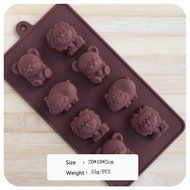 YYZP Silicone Cake Mold Chocolate Mold Cute Hippo Bear Lion Shape (1 pcs)
