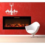 Elite Flame 50" Fusion Log Built-in Smokeless Wall Mounted Electric Fireplace N3