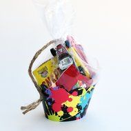 80s Geometric Cupcake Wrappers, Art Theme Decorations, Confetti Couture Party Supplies, 36 Wraps N2