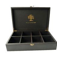 Serenity Tea Wooden and Leather Tea Box With 8 Equally Divided Compartments N4