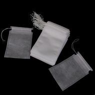 50pcs Drawstring Bags Nut Milk Tea Fruit Juice Strainer Filter Bag (white, 11 x 8cm) N5