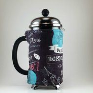 French Press Cozy Cover, Cafetiere Cosy, 8 cup, Handmade Coffee Gift, Paris Themed