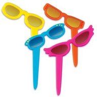 Metallic Sunglass Cupcake Picks - 24 ct