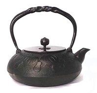Naubu Iron Kettle Gourd Copper Lid Black 1.2L （japan import） N3
