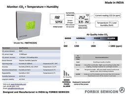 FORBIX SEMICON CO2 Meter, Temperature, Humidity Meter And Monitor Standard White N6