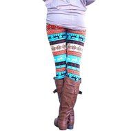 PHOTNO Skinny Xmas Stripe Snowflake&amp;Reindeer Stretchy Pants Leggings
