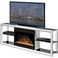 Novara 64" TV Stand with Electric Fireplace Finish: White with Glass Ember Bed