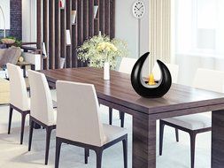 Ignis Mika Black Ceramic Tabletop Ventless Ethanol Fireplace N3