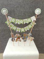 Skylove Cake Toppers Flags Banner Birthday Cake Flags Decoration Party Partners Design Mini Cake Decor Kit,Rabbit...
