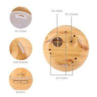 TOMSHINE 400ml Cool Mist Air Humidifier Ultrasonic Aroma Essential Oil Diffuser Wood-Grain 7 Color Changing Light... N7