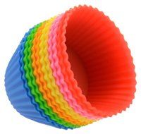 C-Pioneer Soft Silicone Cake Muffin Chocolate Cupcake Bakeware Baking Cup Mold Pack of 12PC