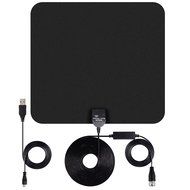 50 Miles PChero Range Built-in Digital Amplified Indoor HDTV Antenna with F Male Connector, 16ft Coax Cable and...