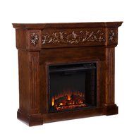 Calvert Carved Electric Fireplace - Ivory N6