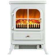 FIREBIRD 15" Tempered Glass Freestanding Portable 1500W Adjustable 5200BTU 2 Setting Electric Bedroom Fireplace N2