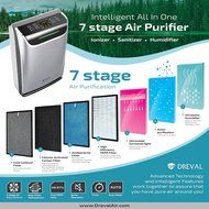 Dreval D-850 HEPA 0.1 Micron UV Light 7 Stage Air Purifier Humidifier with Odor Sensor N11
