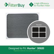 Hunter 30920 30905 Air Purifier Replacement Filter. Designed by FilterBuy to fit Hunter Models 30050, 30055, 30065...