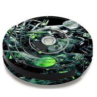 Skin Decal Vinyl Wrap For IRobot Roomba 650 655 Vacuum / Trippy Glass 3d Green