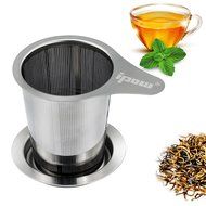 Yoassi Brew-in-mug Teapot Extra Fine Mesh Tea Strainer Infuser Steeper 18/8 Stainless Steel Strainer with Lid...