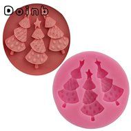 Doinb Christmas Trees Santa Claus Snowman Deer FDA Silicone Fondant Molds Outer Size 7.3x7.3x1.2cm GJM-2800 N3