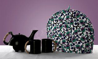 Blue Tea Cosy Cotton 15x11 Tea Cozy Printed Floral By Rajrang N3