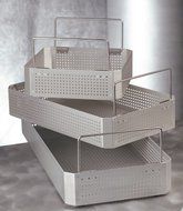 ALUMINUM STERILIZATION TRAY, PERFORATED, ALMN, 1/2 SZ, 9.5&quot;X9.5&quot;X4&quot; 1/EA