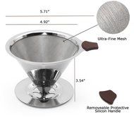 Paperless Pour Over Coffee Dripper by Possiave - Permanent Reusable Stainless Steel Durable Cone Coffee Filter... N2