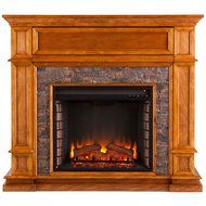 Southern Enterprises Belleview Faux Stone Media Center Electric Fireplace Sienna