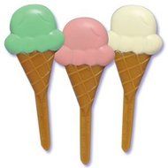 Ice Cream Cone Cupcake Picks - 12 ct