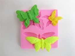 Wocuz W0348 3 Capacity of Butterfly Angle Pattern Silicone Candy Fondant Chocolate Accessory Mold Cake Decorative...