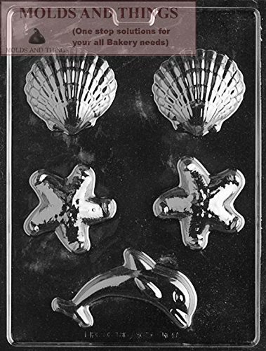 Blue Tang Fish Chocolate Candy Mold, Striped Clown Fish Chocolate Candy Mold, Nautical assortment chocolate candy...