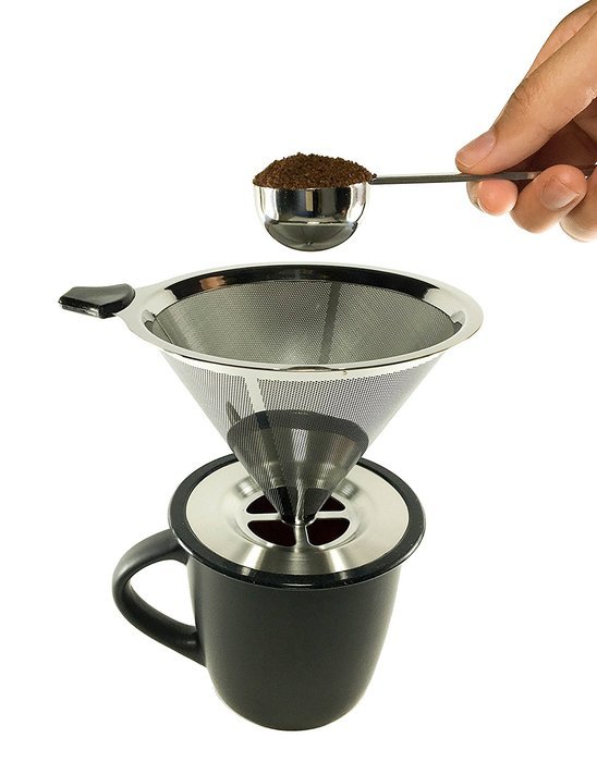 Pour Over Coffee Filter With Complimentary Scoop - Reusable Pour Over Coffee Dripper N2