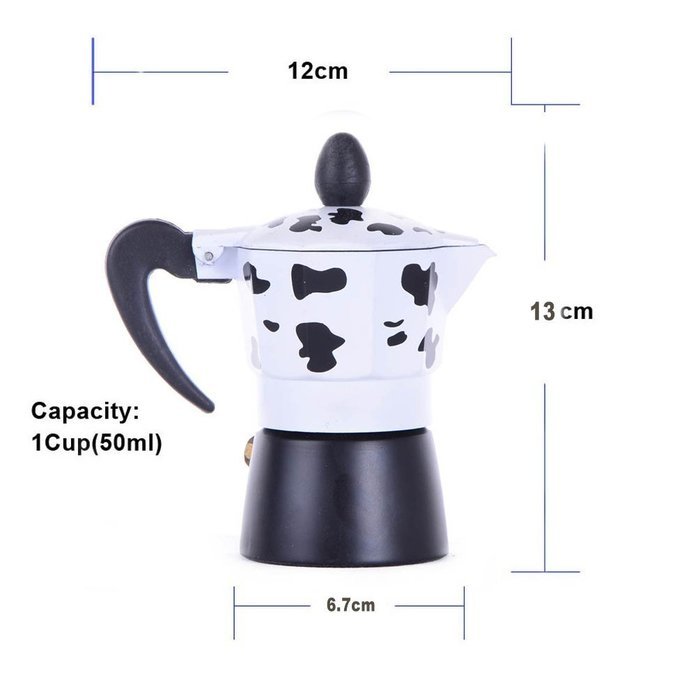 Michelle Queen 1 Cup (50ml) Stovetop Espresso Moka Pot Silver N15